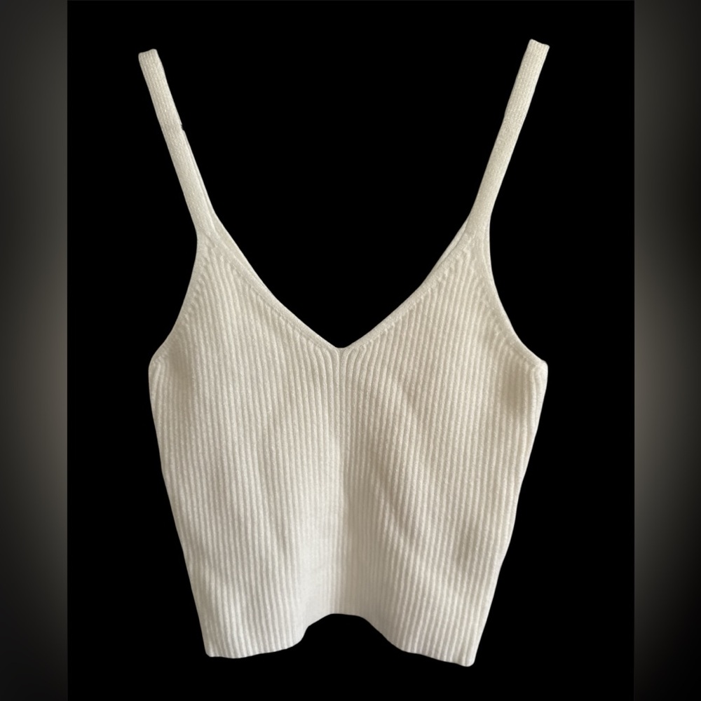 Gianni Bini Cream Ribbed Camisole size S